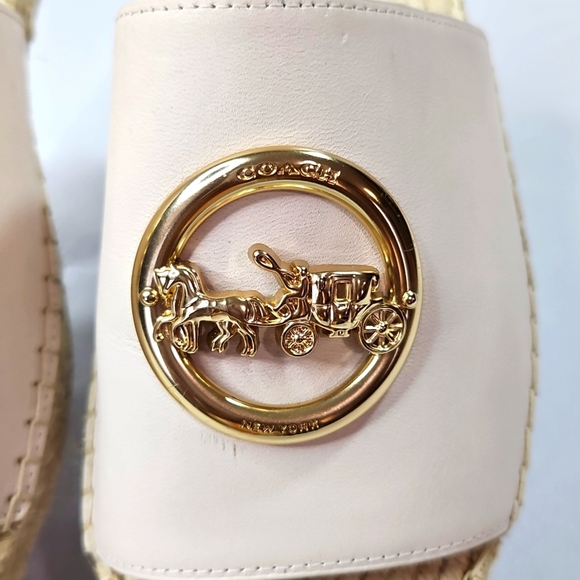 Coach Women's Cream Slide Sandals Espadrilles Wedges Size 8.5 - Picture 3 of 9